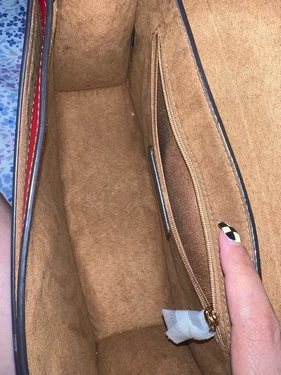 Coach Bright Red Leather Flap Crossbody with Gold-Tone Accent - Picture 6 of 7